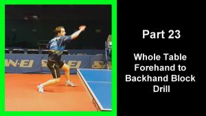 DTT23 - Drilling table tennis part 23 - Whole table forehand to backhand block drill thumbnail
